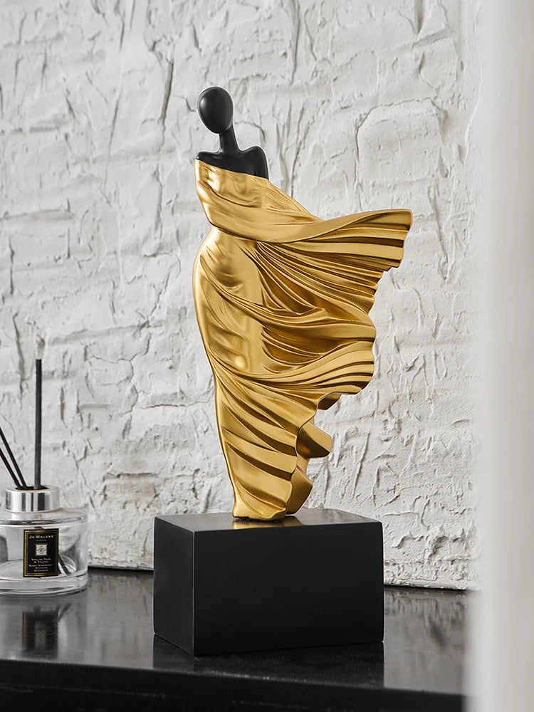 Escultura feminina criativa arte abstrata estatuetas decoração sala de estar escritório estatuetas ornamentos luxo decoração para casa artesanato