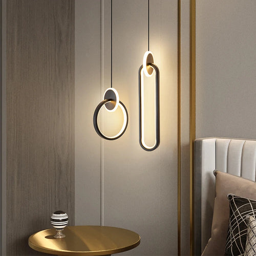 Suspensão Luzes Pingente, Lâmpadas Suspensas, Anel Lustres, Luminaria, Decoração do quarto, Techo