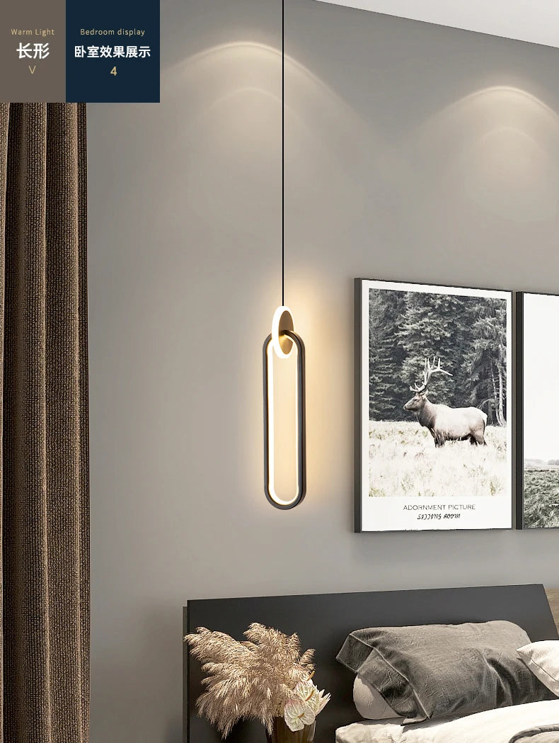 Suspensão Luzes Pingente, Lâmpadas Suspensas, Anel Lustres, Luminaria, Decoração do quarto, Techo