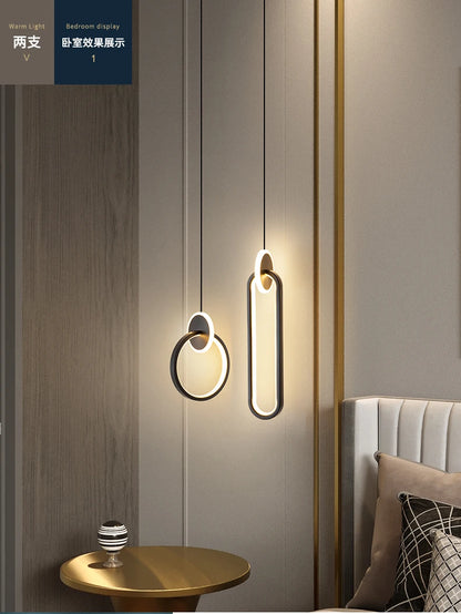 Suspensão Luzes Pingente, Lâmpadas Suspensas, Anel Lustres, Luminaria, Decoração do quarto, Techo