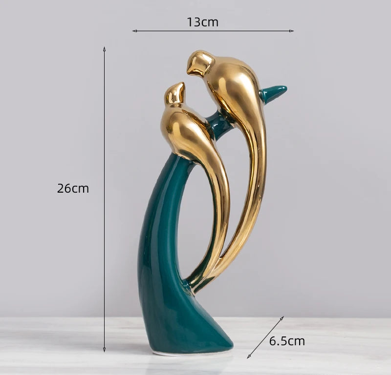 Estátua de decoração para casa em cerâmica, acessórios de decoração abstrata de cerâmica para decoração de casa, sala de estar, escritório, mesa