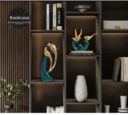 Estátua de decoração para casa em cerâmica, acessórios de decoração abstrata de cerâmica para decoração de casa, sala de estar, escritório, mesa