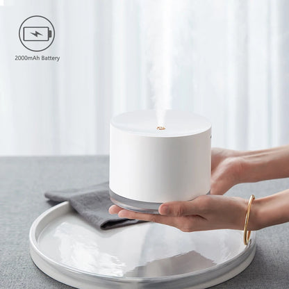 Umidificador de ar sem fio portátil, USB recarregável, umidificadores elétricos, Difusor, Cool Mist Maker, Lâmpada noturna para casa, 2000mAh