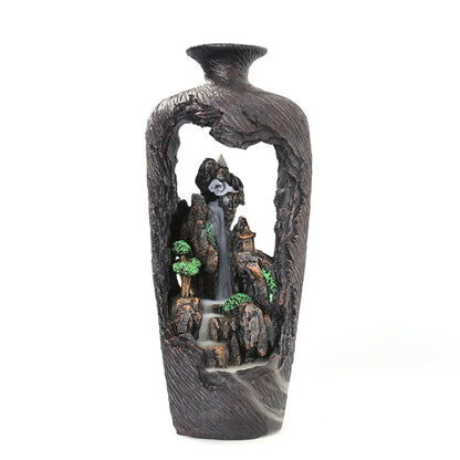 Decoração para casa vaso design ornamento resina artesanato sorte fengshui cachoeira backflow queimador de incenso incensário
