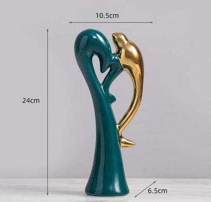 Estátua de decoração para casa em cerâmica, acessórios de decoração abstrata de cerâmica para decoração de casa, sala de estar, escritório, mesa