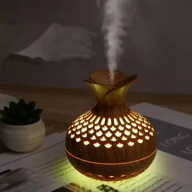 Vaso Difusor de Aromaterapia 300ml com Lâmpada RGB