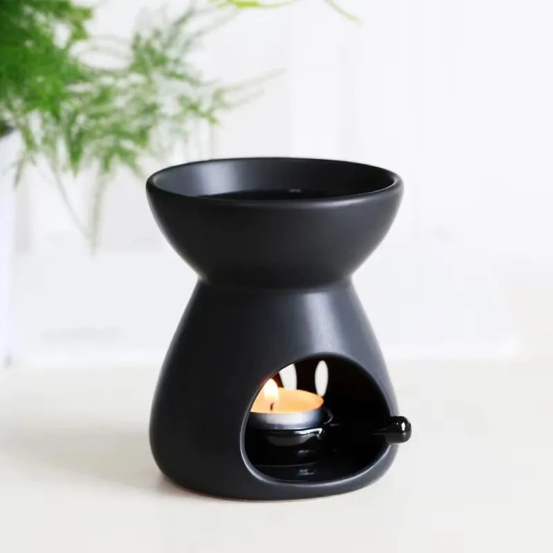 2 em 1 fogão de óleo essencial artesanal cerâmica vela suporte aquecimento quarto nightlight evitar queima seca yoga spa queimador incenso