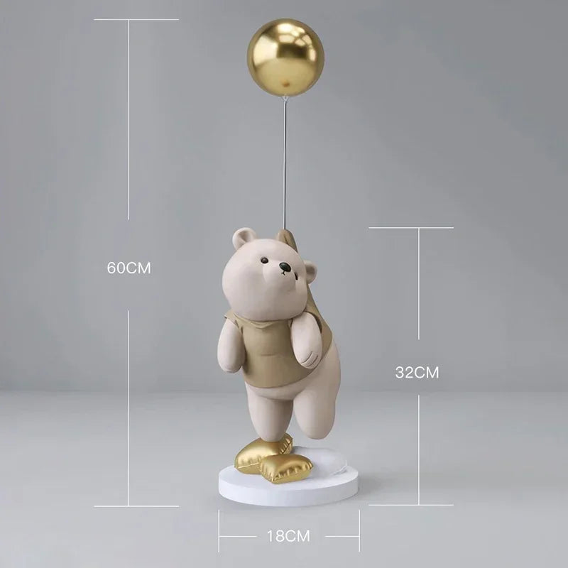 Decoração de casa criativa cão urso esculturas balão filhote de cachorro estátuas casa ornamento decorativo estatueta para armário tv sala estar decoração
