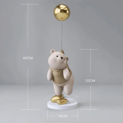 Decoração de casa criativa cão urso esculturas balão filhote de cachorro estátuas casa ornamento decorativo estatueta para armário tv sala estar decoração
