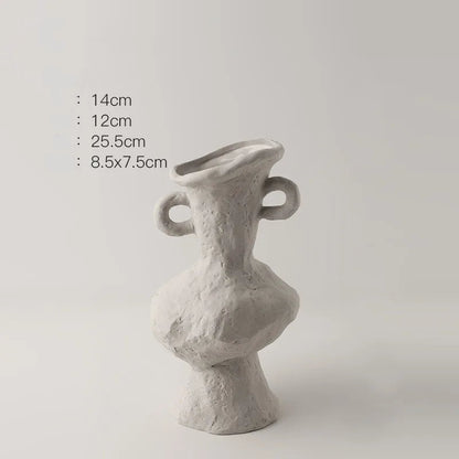 Vaso de flores simples estilo nórdico hidroponia, vasos brancos de cerâmica, acessórios de mesa, decoração estética de banheiro