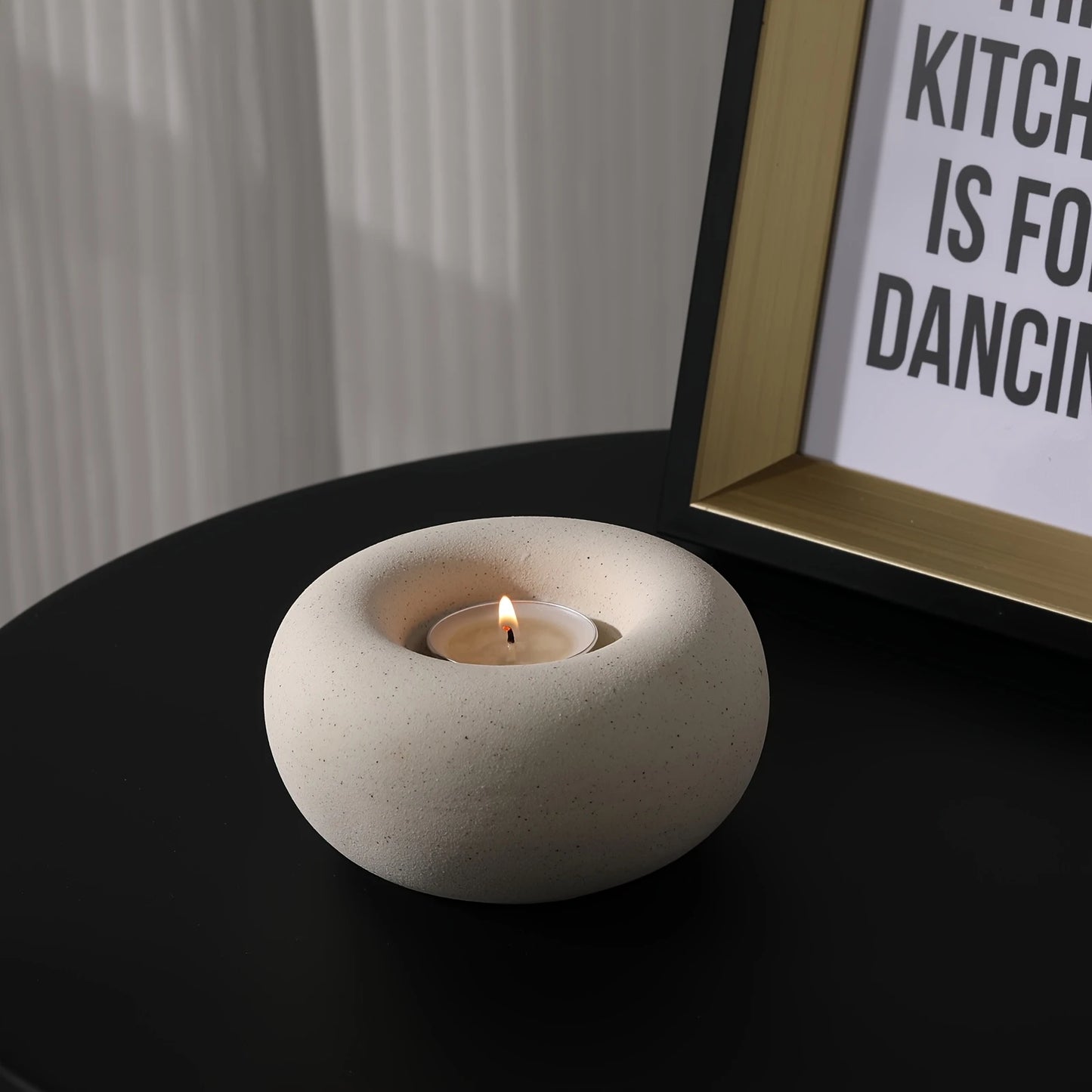 Donut castiçal criativo casa velas casa decoração de mesa castiçal para o quarto sem chama romântico presentes aniversário
