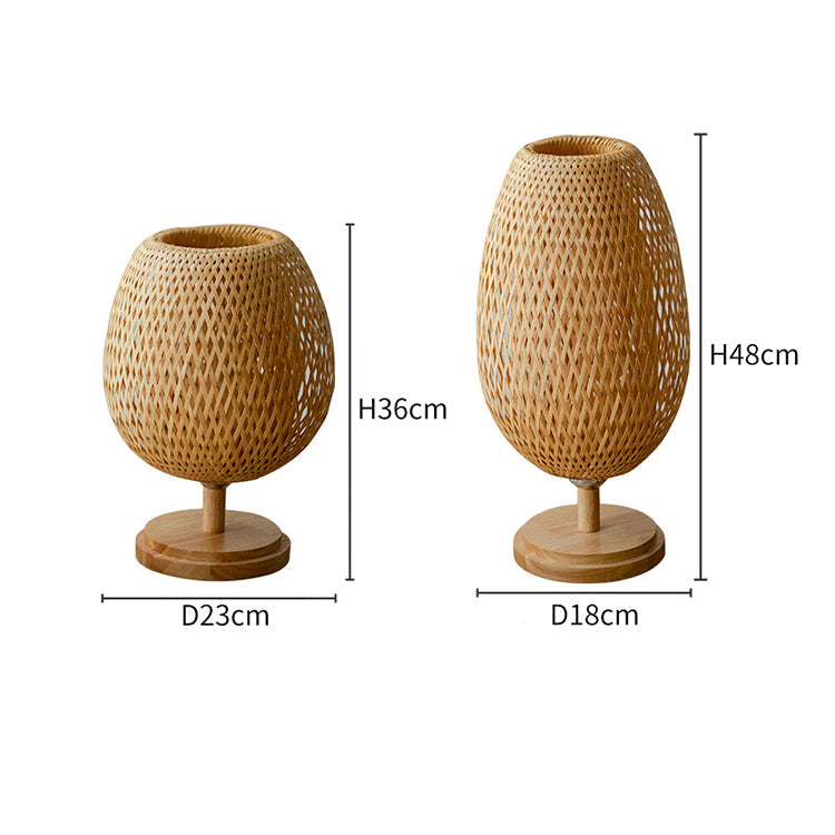 Candeeiro de mesa pequeno de vime, regulável contínuo ao lado da lâmpada, candeeiro de cabeceira de madeira de vime vintage, para quarto, sala de estar, mesa