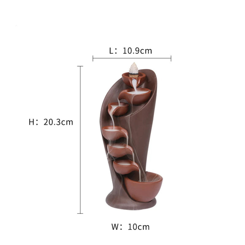 1pc, tocha artesanal design cachoeira queimador de incenso criativo decoração para casa suporte incenso portátil cerâmica incensário (sem incenso)