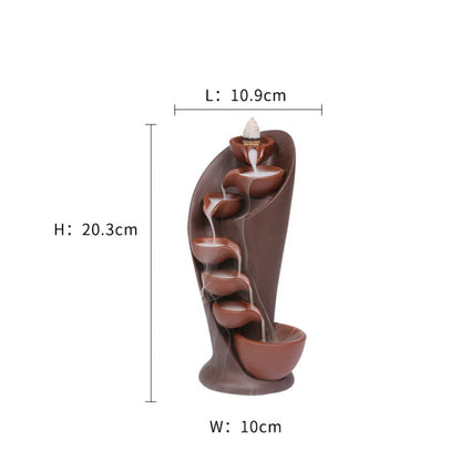 1pc, tocha artesanal design cachoeira queimador de incenso criativo decoração para casa suporte incenso portátil cerâmica incensário (sem incenso)