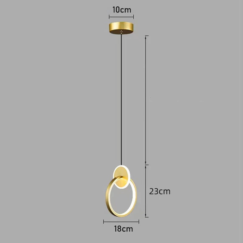 Suspensão Luzes Pingente, Lâmpadas Suspensas, Anel Lustres, Luminaria, Decoração do quarto, Techo