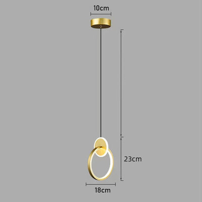Suspensão Luzes Pingente, Lâmpadas Suspensas, Anel Lustres, Luminaria, Decoração do quarto, Techo