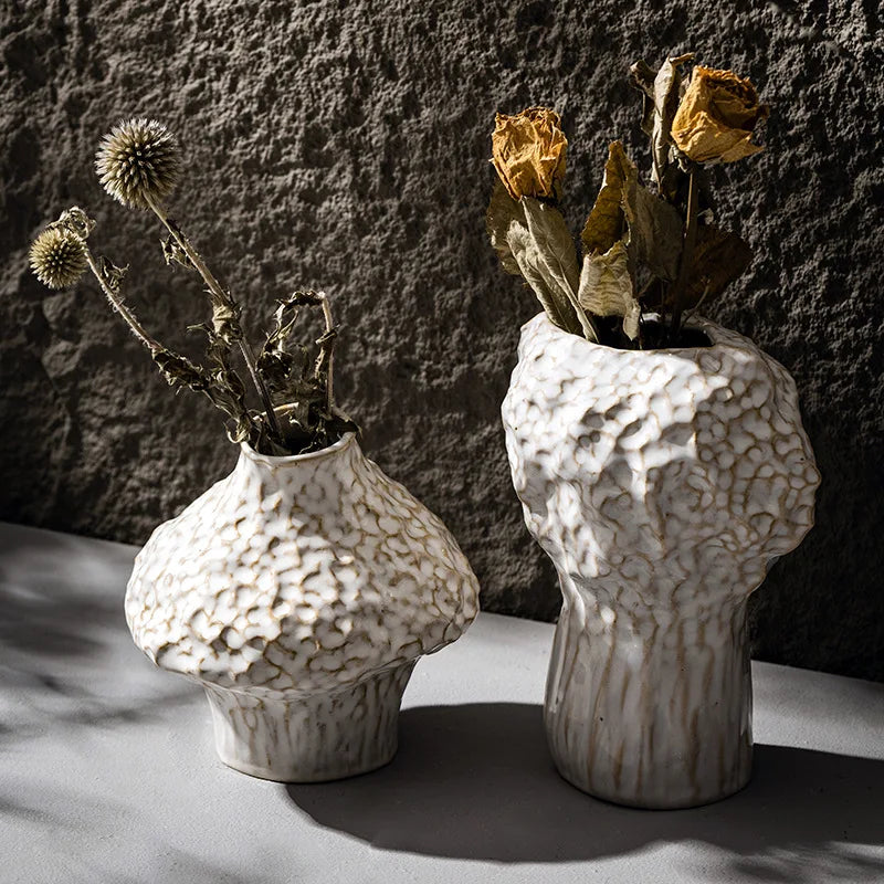 CAPIRON-Vaso Cerâmico Nórdico, Grama Pampas, Flores Secas, Decoração de Casa Acessórios, Sala Mesa, Estante, Decoração Varanda, Quarto