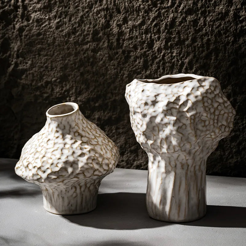 CAPIRON-Vaso Cerâmico Nórdico, Grama Pampas, Flores Secas, Decoração de Casa Acessórios, Sala Mesa, Estante, Decoração Varanda, Quarto