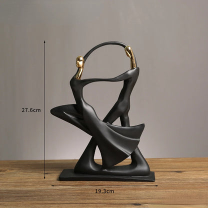 Abstrato Música Dança Escultura, Músico Figura Ornamento, Criativo Resina, Desktop, Jazz Band Personagens, Figurinhas Musicais