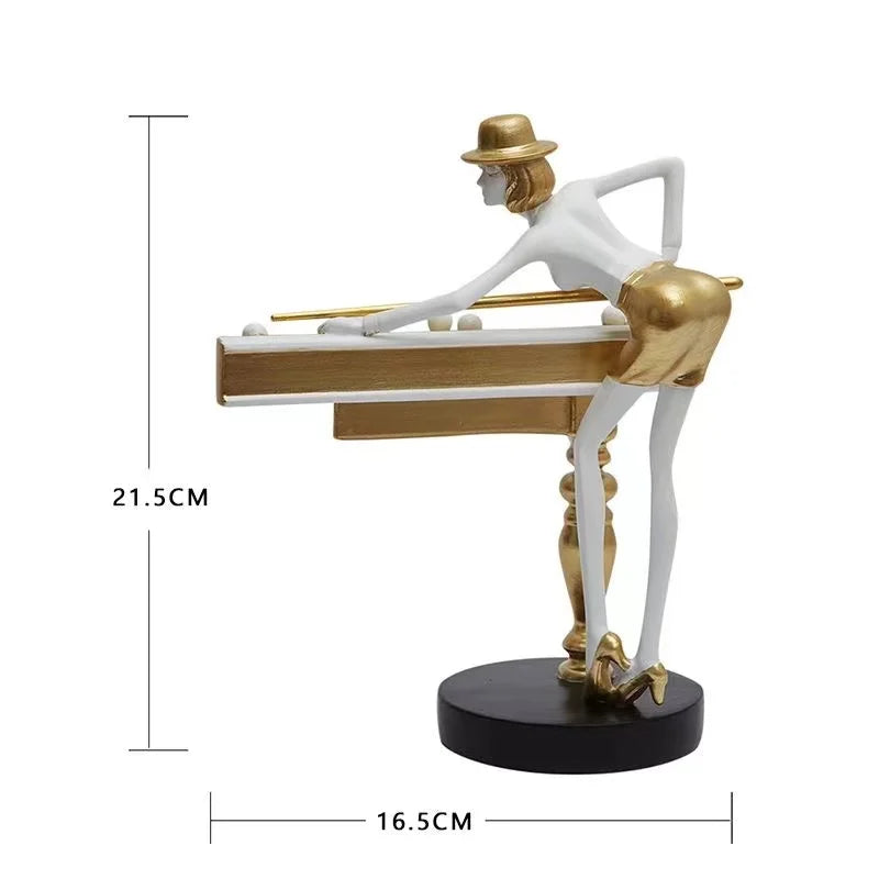 Nórdico Bilhar Resina Ornamento, Home Decor Artesanato, Estátua, Mesa De Escritório, Figurinhas Decoração, Estante Escultura, Home Acessórios