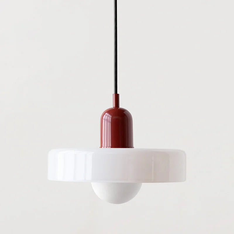 Luminária Pendente Bauhaus | Vidro Colorido Moderno