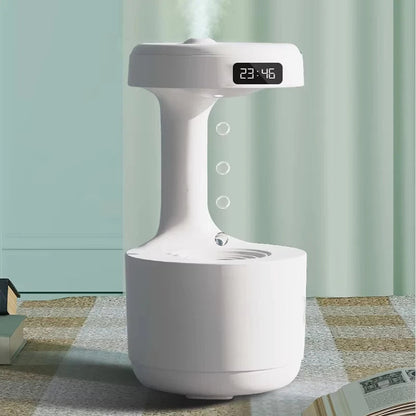 Umidificador de gotas de água anti-gravidade com display de relógio LED, tecnologia preta criativa - para decoração de casa, presentes para amigos