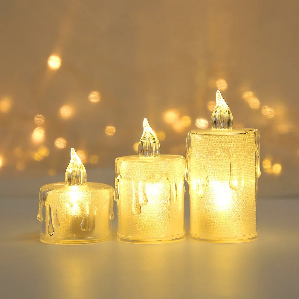 Vela led sem chama desejando luz de chá branco quente vela sem chama dia das bruxas natal casamento decoração 4 tamanho vela luz