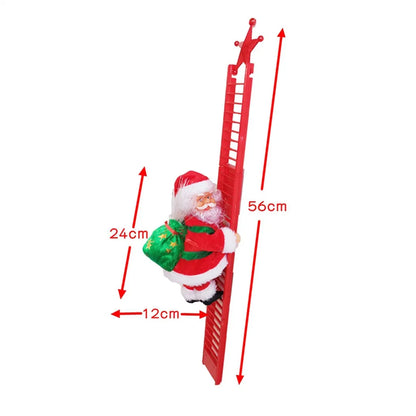 2024 papai noel boneca escada de escalada com música enfeites de árvore de natal decorações para casa 2023 navidad ano novo crianças presente