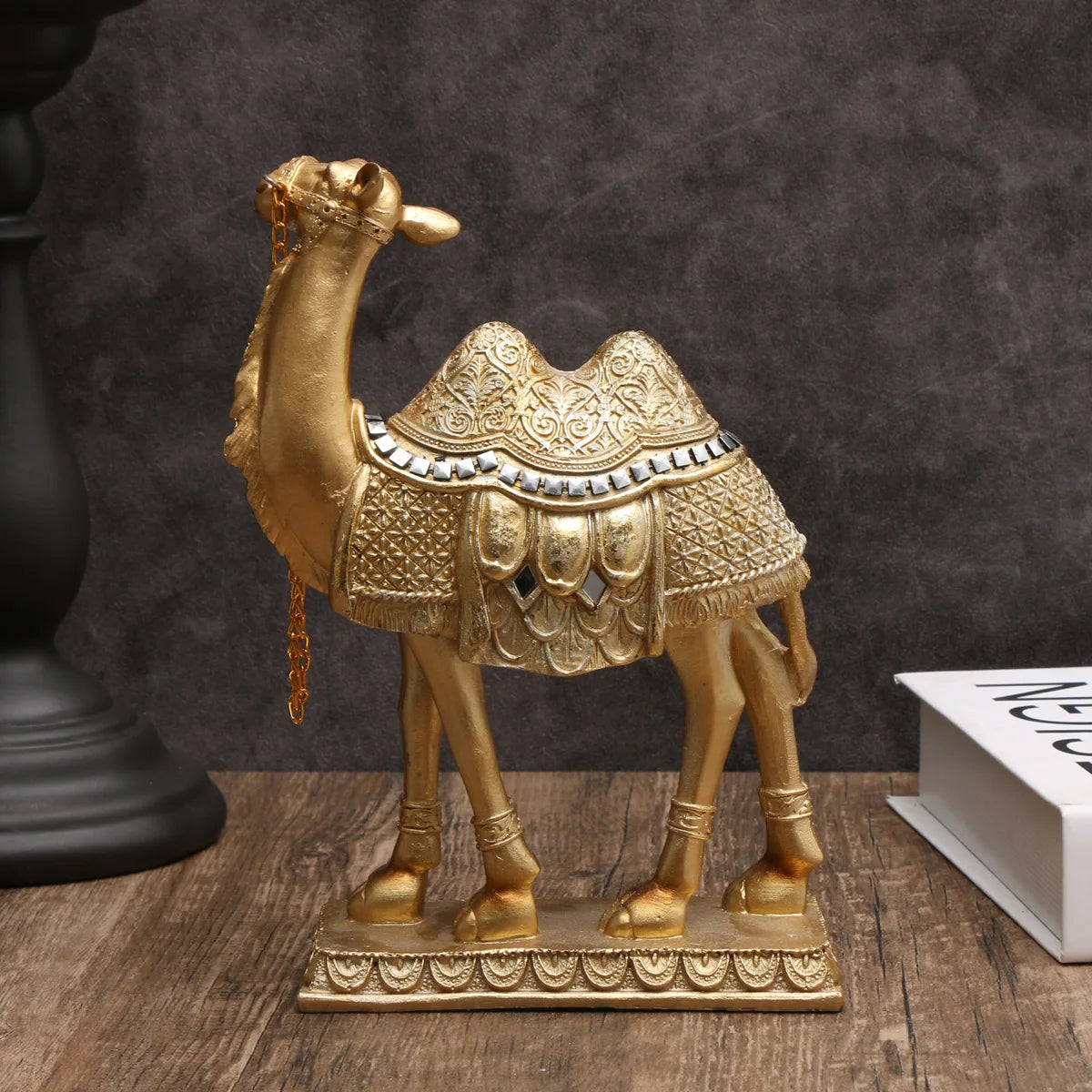 Indoor Camel Statue with Light, Classic Luxury Art, item decorativo para o Natal, Halloween, Hanukkah, Thanksgiving, Dia dos Namorados