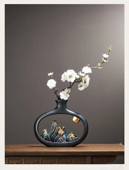 Criatividade estilo japonês feng shui riqueza vaso escritório sala de estar vasos de decoração de mesa para decoração de casa acessórios arte presente