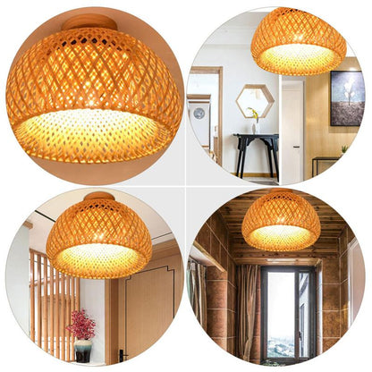 30 rattan vime luz de teto pingente lâmpada sombra decoração do quarto casa lustre bambu madeira arte lustre suspenso luminária