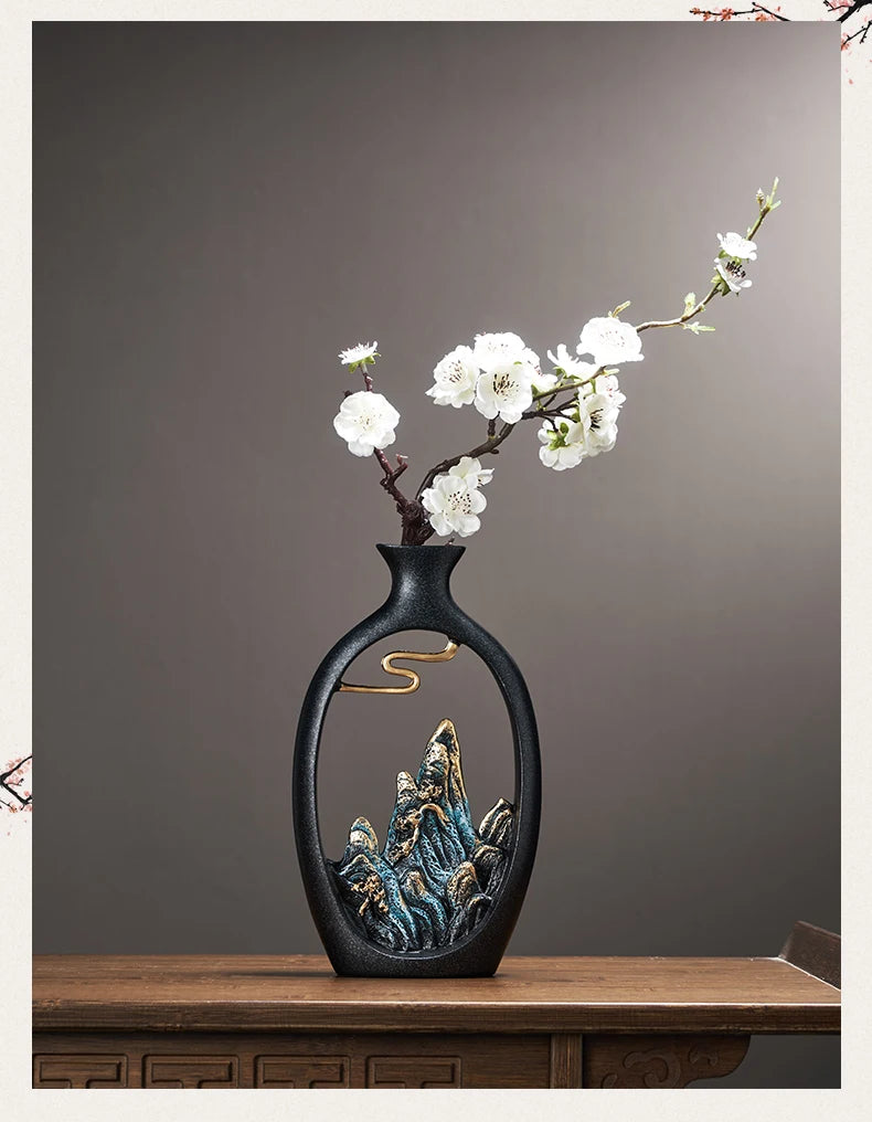 Criatividade estilo japonês feng shui riqueza vaso escritório sala de estar vasos de decoração de mesa para decoração de casa acessórios arte presente