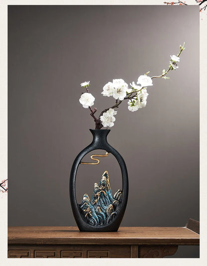 Criatividade estilo japonês feng shui riqueza vaso escritório sala de estar vasos de decoração de mesa para decoração de casa acessórios arte presente