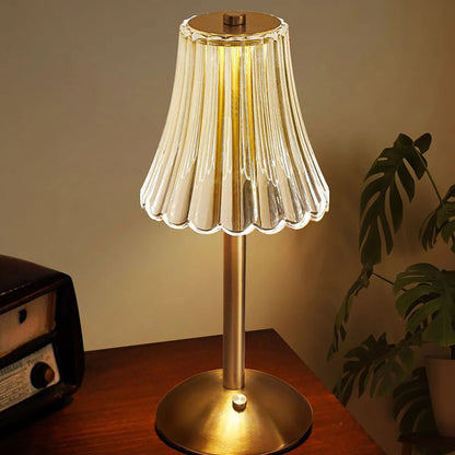 Luminária de mesa retrô de cristal, lâmpada de cabeceira para quarto, atmosfera luxuosa, recarregável, escurecimento, luz led