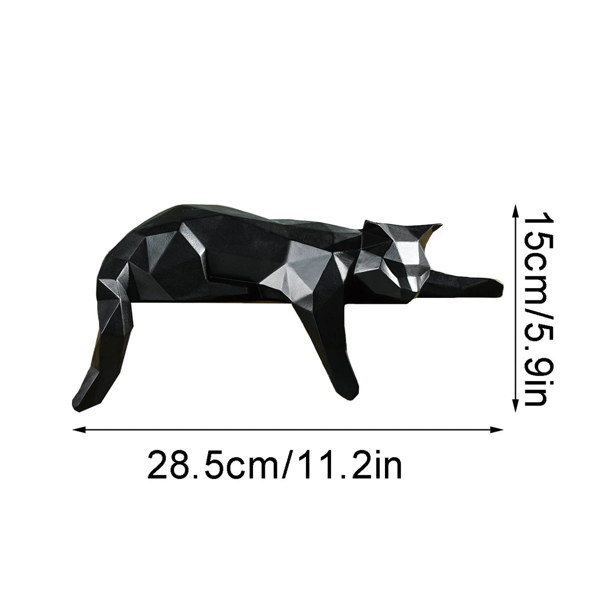 Estátua Geométrica de Gato - Decoração Moderna e Elegante