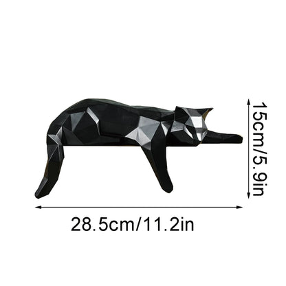 Estátua Geométrica de Gato - Decoração Moderna e Elegante