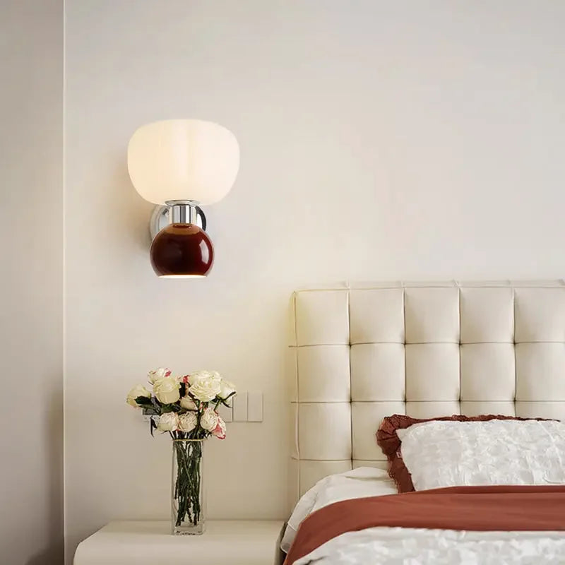 Decoração de parede decoração do quarto estilo creme criativo lâmpada média quarto cabeceira corredor lâmpada varanda cabeça dupla fundo lâmpada parede