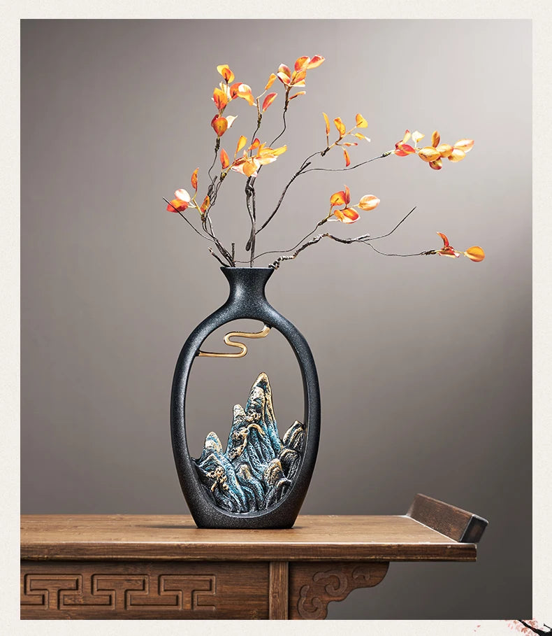 Criatividade estilo japonês feng shui riqueza vaso escritório sala de estar vasos de decoração de mesa para decoração de casa acessórios arte presente