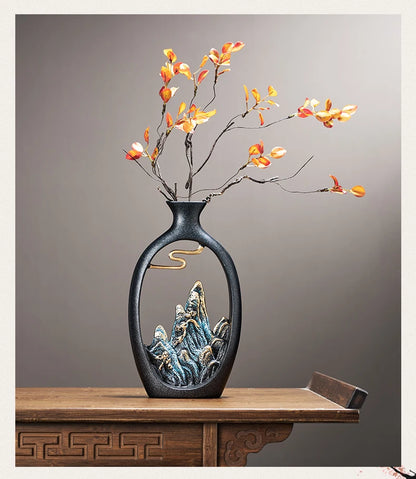 Criatividade estilo japonês feng shui riqueza vaso escritório sala de estar vasos de decoração de mesa para decoração de casa acessórios arte presente