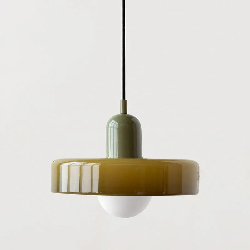 Luminária Pendente Bauhaus | Vidro Colorido Moderno