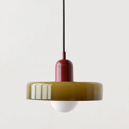 Luminária Pendente Bauhaus | Vidro Colorido Moderno