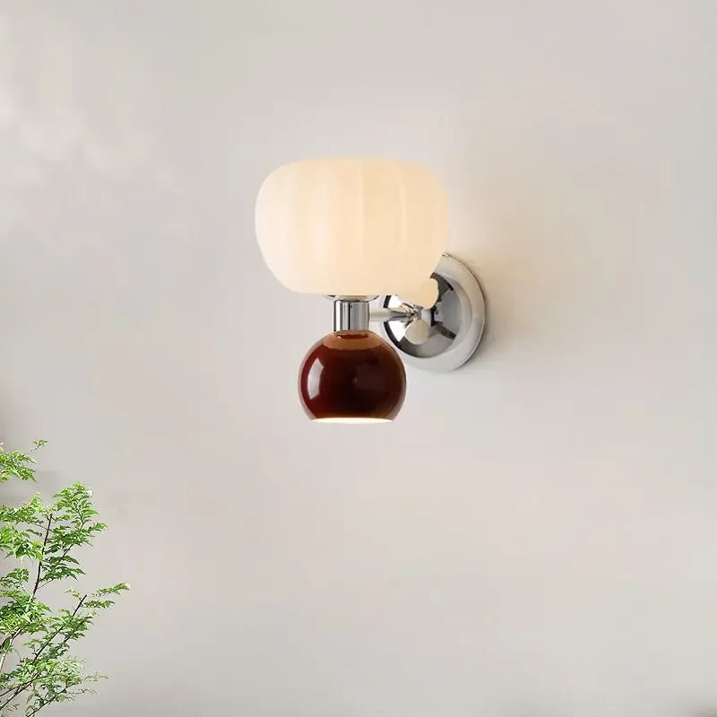 Decoração de parede decoração do quarto estilo creme criativo lâmpada média quarto cabeceira corredor lâmpada varanda cabeça dupla fundo lâmpada parede
