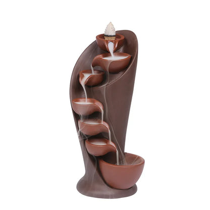 1pc, tocha artesanal design cachoeira queimador de incenso criativo decoração para casa suporte incenso portátil cerâmica incensário (sem incenso)