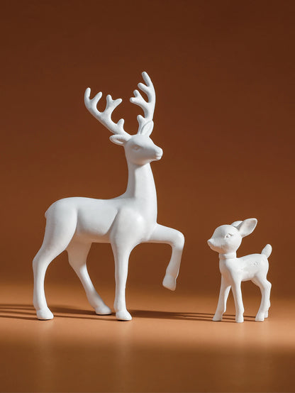 2 peças, decoração do quarto mãe veado bonito crianças decoração do quarto esculturas kawaii esculturas natal decoração para casa estatuetas fawn