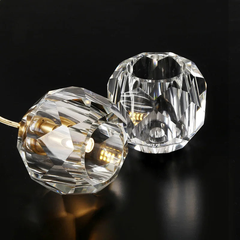 Luxury Crystal Pendant Lamp, Nordic Post-Modern LED Designer Lamp for Dining Room, Bar, Shop Window