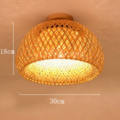 30 rattan vime luz de teto pingente lâmpada sombra decoração do quarto casa lustre bambu madeira arte lustre suspenso luminária