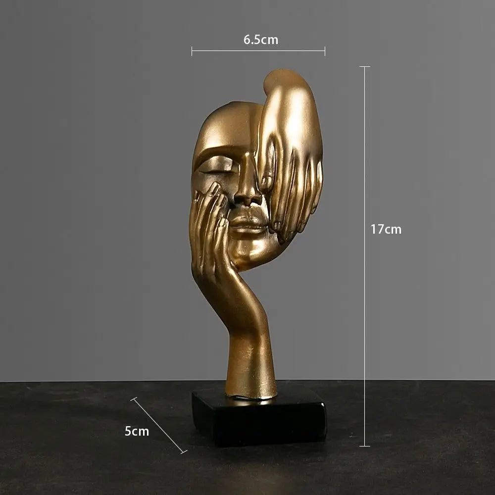 Resina Abstrata Estátua Desktop Ornamentos, Escultura Estatuetas, Luz Nórdica, Arte de Luxo Artesanato, Escritório Home Decor, Cara Caráter