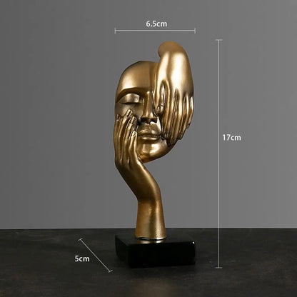 Resina Abstrata Estátua Desktop Ornamentos, Escultura Estatuetas, Luz Nórdica, Arte de Luxo Artesanato, Escritório Home Decor, Cara Caráter