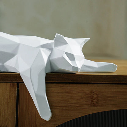 Estátua Geométrica de Gato - Decoração Moderna e Elegante