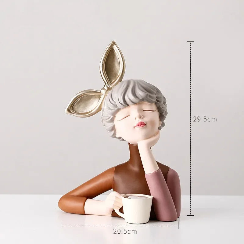 Estatuetas nórdicas de fada borboleta, acessórios de decoração de quarto, artesanato de penteadeira kawaii, estátua, presente de aniversário para menina